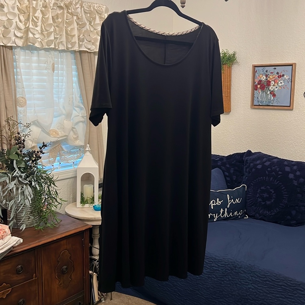 Black size XL Zig Zag Strip Dress Polyester